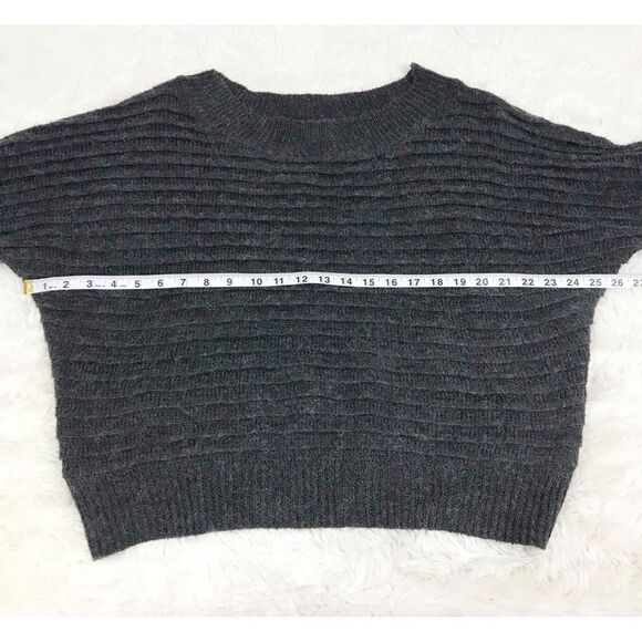 COZY CO Gray Off The Shoulder Sweater Ribbed Chunky Knit Fall Size Small New‎ - Picture 8 of 9
